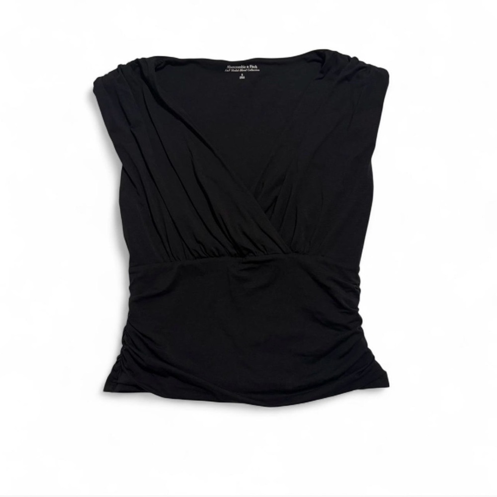 Abercrombie & Fitch Black Wrap Blouse